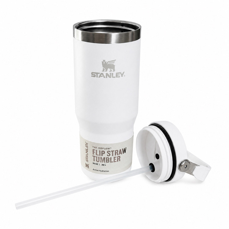 تامبلر اورجینال 0.88 لیتری نی دار استنلی مدل FLIP STRAW TUMBLER