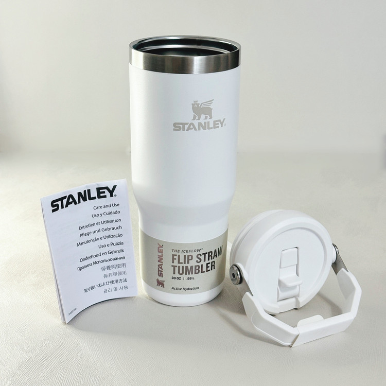 تامبلر اورجینال 0.88 لیتری نی دار استنلی مدل FLIP STRAW TUMBLER
